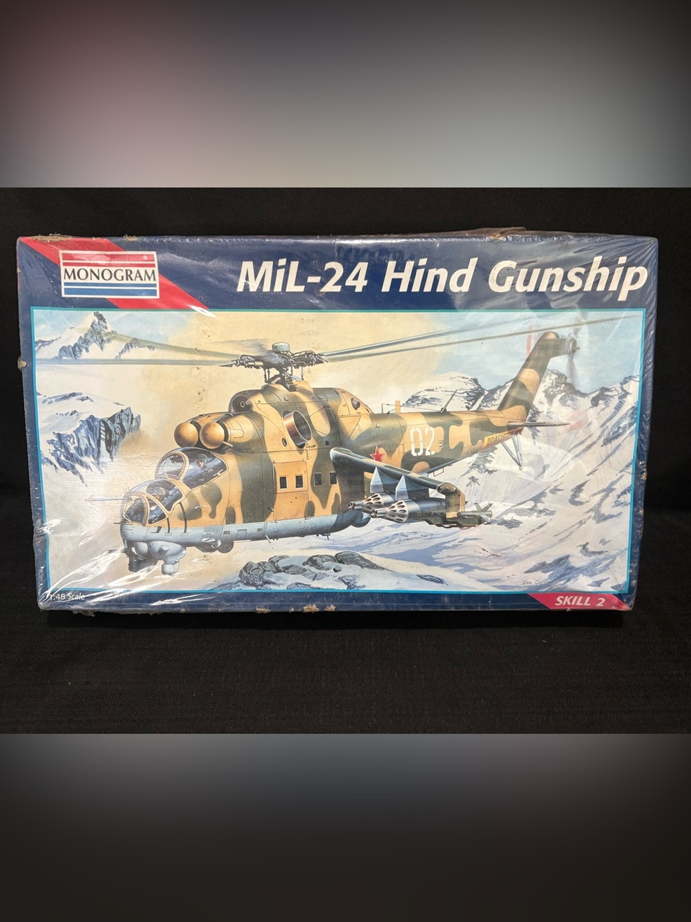 VINTAGE MONOGRAM 1/48 SCALE MIL-24 HIND GUNSHIP PLASTIC MODEL Skill 2